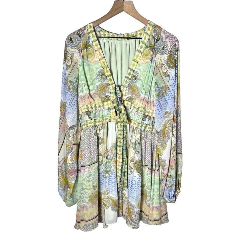 Alexis Tessie Dress Boho Paisley Patchwork Size Large